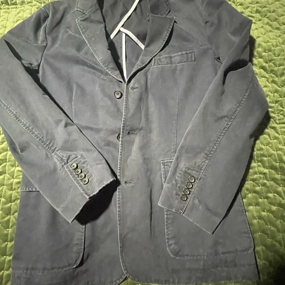 J. Crew Navy Men’s Blazer 3 Button 100% Cotton‎ Size Medium